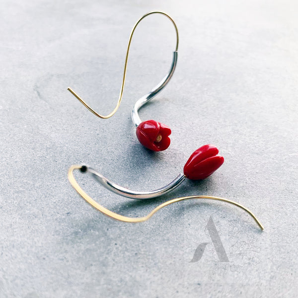 Amazon.com: AeraVida Chunky Teardrop Reconstructed Red Coral Inlay .925  Sterling Silver Dangle Earrings | Red Coral Teardrop Earrings | Red Coral  Earrings for Women | Silver Chunky Earrings: Clothing, Shoes & Jewelry